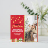 Red Gold Foto Personal Family Weihnachten (Stehend Vorderseite)