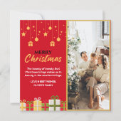 Red Gold Foto Personal Family Weihnachten (Vorderseite)