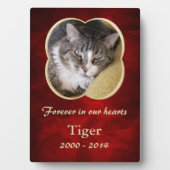 Red Gold Frame PET Memorial Template Fotoplatte (Vorderseite)