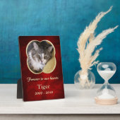 Red Gold Frame PET Memorial Template Fotoplatte (Seite)