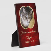 Red Gold Frame PET Memorial Template Fotoplatte (Seite)