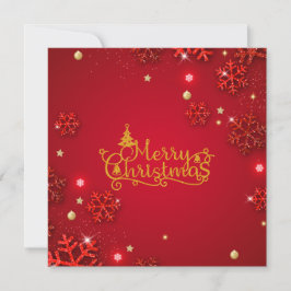 Red & Gold Frohe Weihnachten (personalize) Flat Karte