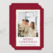 Red Gold Frohe Weihnachts-Foto Feiertagskarte (Vorne/Hinten)