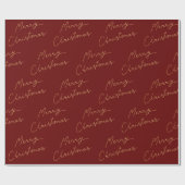 Red & Gold Frohe Weihnachtswrapping Papier Geschenkpapier (Flach)