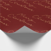Red & Gold Frohe Weihnachtswrapping Papier Geschenkpapier (Ecke)