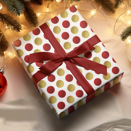 Red Gold Funkelnd Weihnachtswrapping Paper Geschenkpapier