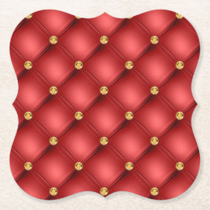 Red Gold Gemstone Paper Untersetzer