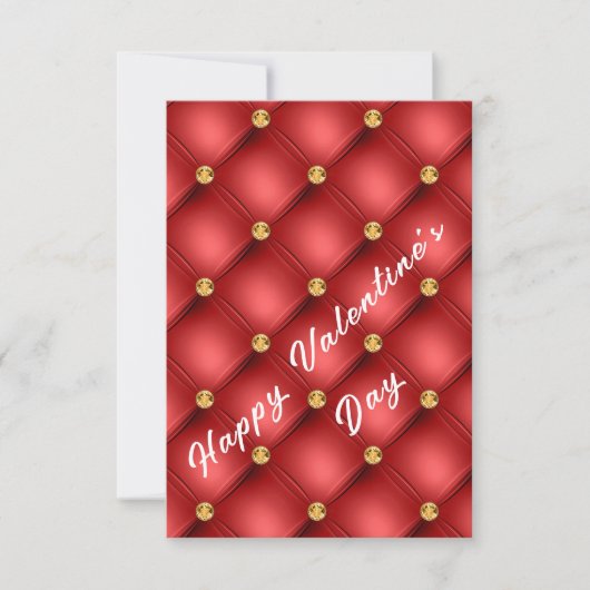 Red Gold Gemstone Valentine's Day Card (Vorderseite)