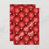 Red Gold Gemstone Valentine's Day Card (Vorne/Hinten)