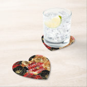 Red Gold Glam Blume Geburtstag Untersetzer (Vor Ort)