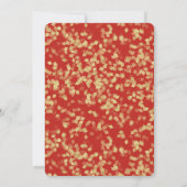 Red Gold Glam Confetti Abstraktes Brautparty Einladung (Rückseite)