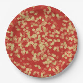Red Gold Glam Confetti Pappteller (Vorderseite)