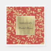 Red Gold Glam Confetti Serviette (Vorderseite)