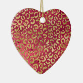 Red Gold Glam Leopard Keramik Ornament (Rechts)