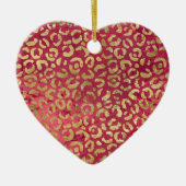 Red Gold Glam Leopard Keramik Ornament (Vorne)