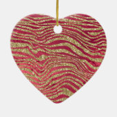 Red Gold Glam Leopard Keramik Ornament (Hinten)