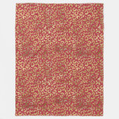 Red Gold Glam Leopard Print Fleecedecke (Vorderseite)