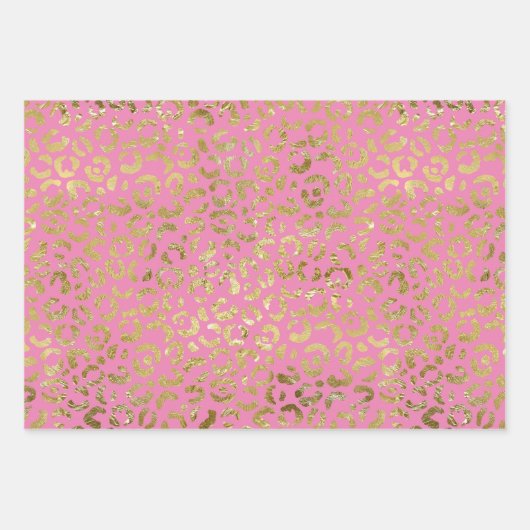 Red Gold Glam Leopard Print Geschenkpapier Set (Vorderseite 3)