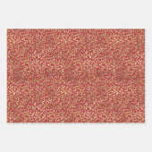Red Gold Glam Leopard Print Geschenkpapier Set (Vorderseite 3)