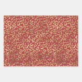 Red Gold Glam Leopard Print Geschenkpapier Set (Vorderseite)