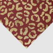Red Gold Glam Leopard Print Seidenpapier (Detail)