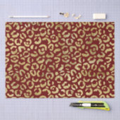 Red Gold Glam Leopard Print Seidenpapier (Handwerk)