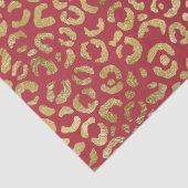 Red Gold Glam Leopard Print Seidenpapier (Detail)