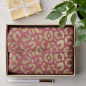 Red Gold Glam Leopard Print Seidenpapier (Geschenk)