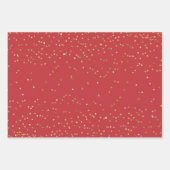 Red Gold Glitter Christmas Trees   Geschenkpapier Set (Vorderseite)