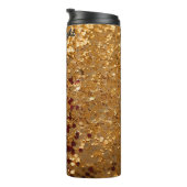 Red Gold Glitter Festive Confetti Thermosbecher (Nach rechts gedreht)