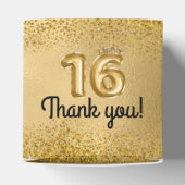 Red Gold Glitzer Balloons Sweet 16 Sechzehn Geschenkschachtel (Oben)