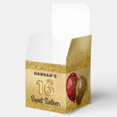 Red Gold Glitzer Balloons Sweet 16 Sechzehn Geschenkschachtel (Geöffnet)