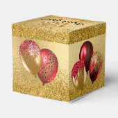 Red Gold Glitzer Balloons Sweet 16 Sechzehn Geschenkschachtel (Rückseite)