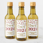 Red Gold Glitzer Confetti Abschluss Weinetikett (Flaschen)