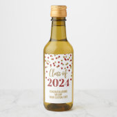 Red Gold Glitzer Confetti Abschluss Weinetikett (Vorderseite)