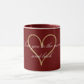 Red Gold Glitzer Heart Liebe Tasse (Zentrum)