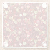 Red Gold Glitzer Hearts Glasuntersetzer (Rückseite)