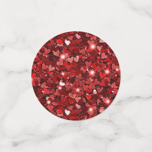 Red Gold Glitzer Hearts Konfetti (Klein Vorderseite)