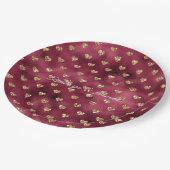 Red Gold Glitzer Hearts Pappteller (Schrägansicht)