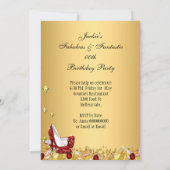 Red Gold Glitzer High Heels Fantastisches Party Einladung (Rückseite)