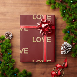 Red Gold Glitzer Liebe Geschenkpapier