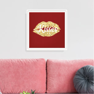 Red Gold Glitzer Livio Kokett Kiss Leinwanddruck