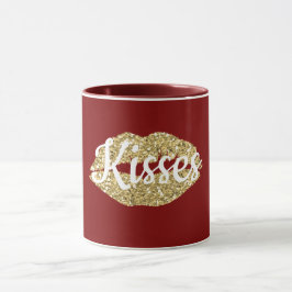 Red Gold Glitzer Livio Kokett Kiss Tasse