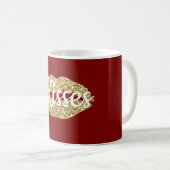 Red Gold Glitzer Livio Kokett Kiss Tasse (VorderseiteRechts)