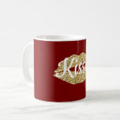 Red Gold Glitzer Livio Kokett Kiss Tasse (Vorderseite Links)