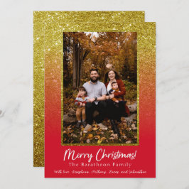 Red Gold Glitzer Personalisiert Weihnachten