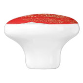 Red Gold Glitzer Rose Weißes Holz Shabby Chic Keramikknauf (Seitenansicht)