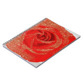 Red Gold Glitzer Rose Weißes Holz Shabby Chic Notizblock (Linke Seite)