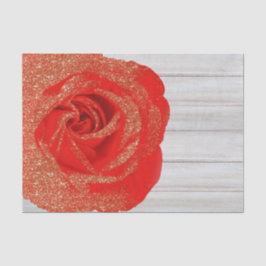 Red Gold Glitzer Rose Weißes Holz Shabby Chic Seidenpapier