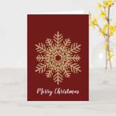 Red Gold Glitzer Snowflake Karte (Gelbe Blume)